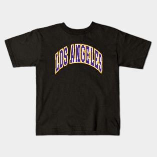 Los Angeles - Block Arch - Black Purple/Gold Kids T-Shirt
